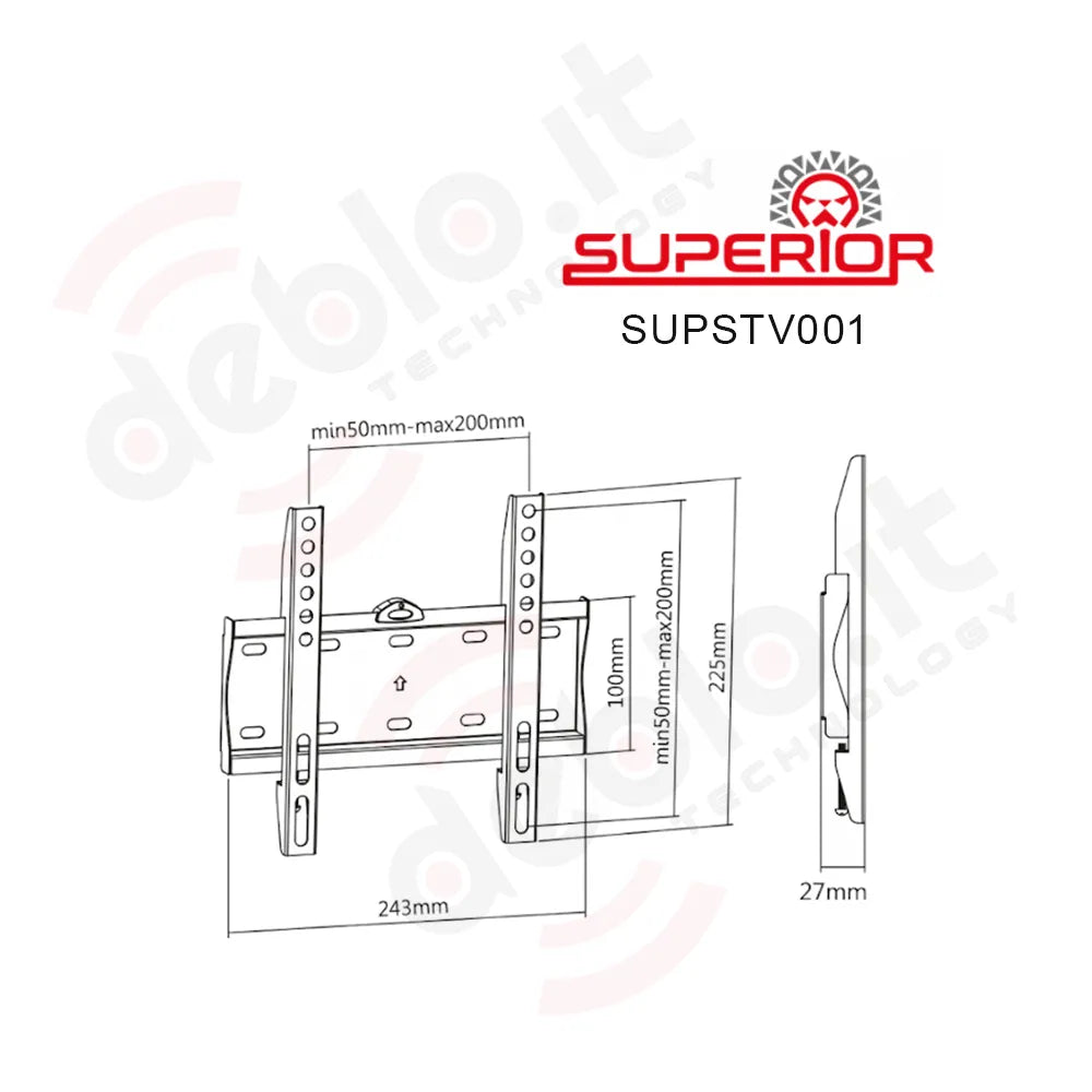 Staffa fissa Superior 32-55" extra slim