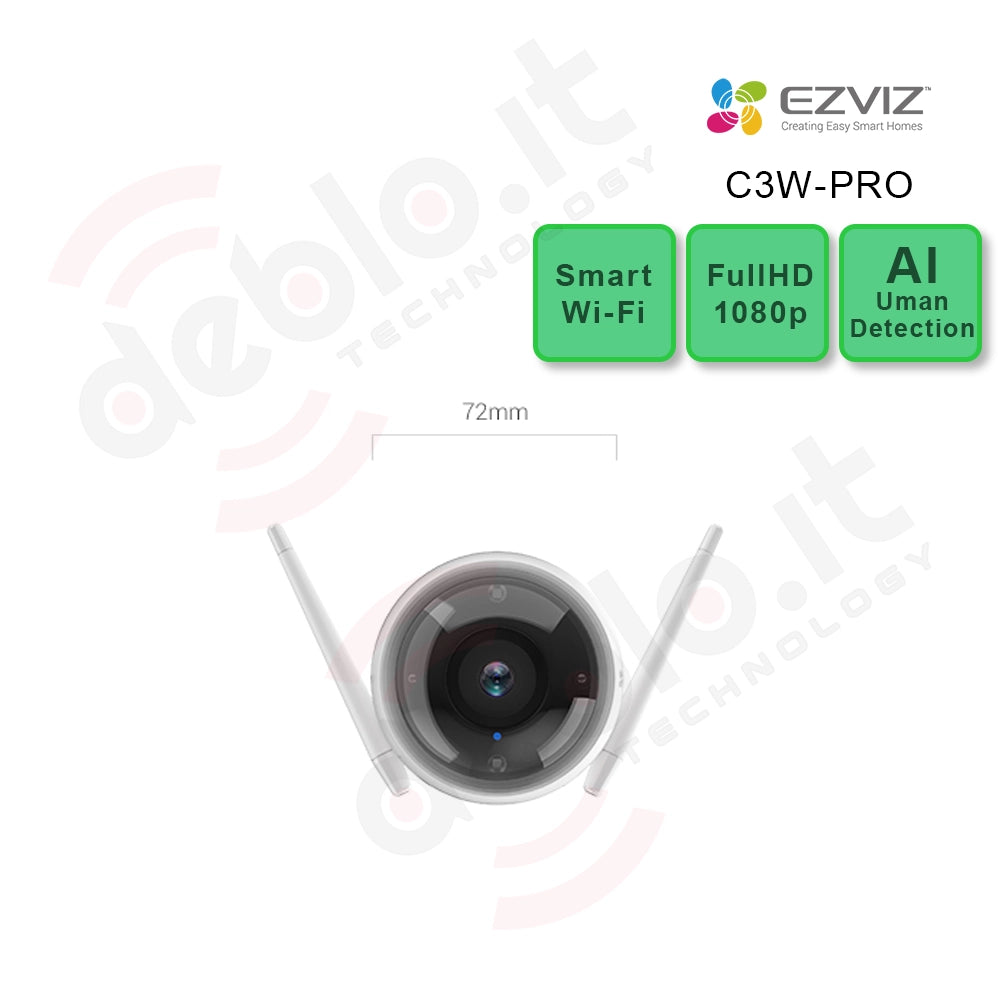 Telecamera WiFi Ezviz C3W-PRO FullHD da esterno con AI
